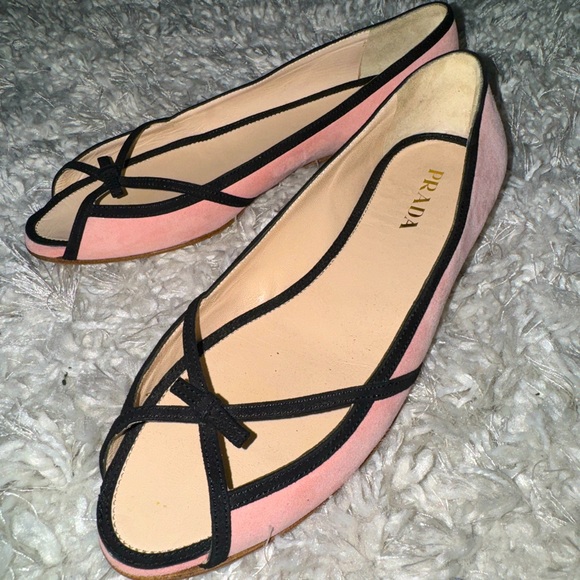 Rare Authentic Prada Ballet Flats EU 37 - Picture 1 of 4